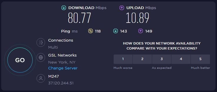 ProtonVPN US Speed