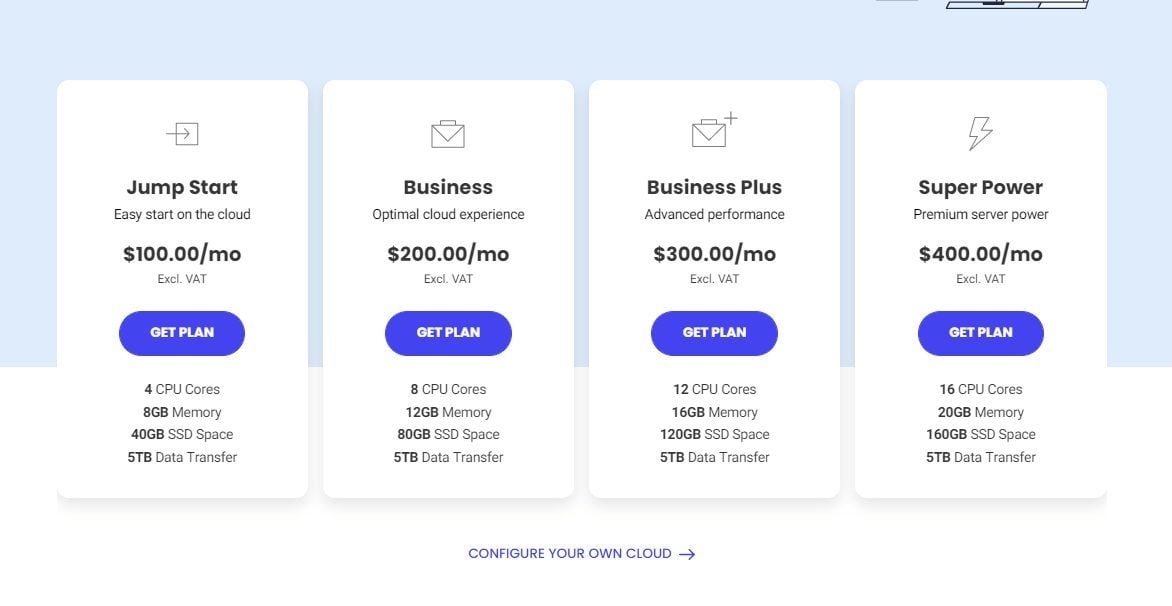 SG Cloud Hosting Plans