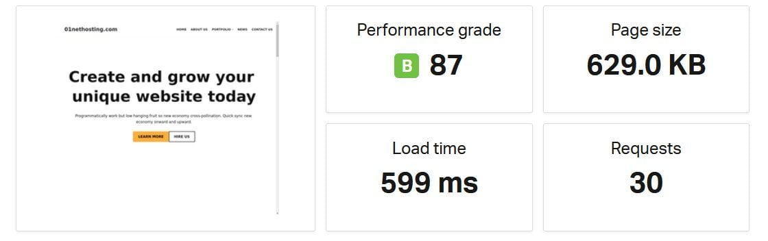 SG Pingdom Speed Test