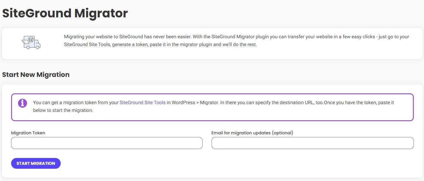 SiteGround Free WP Migrator Plugin