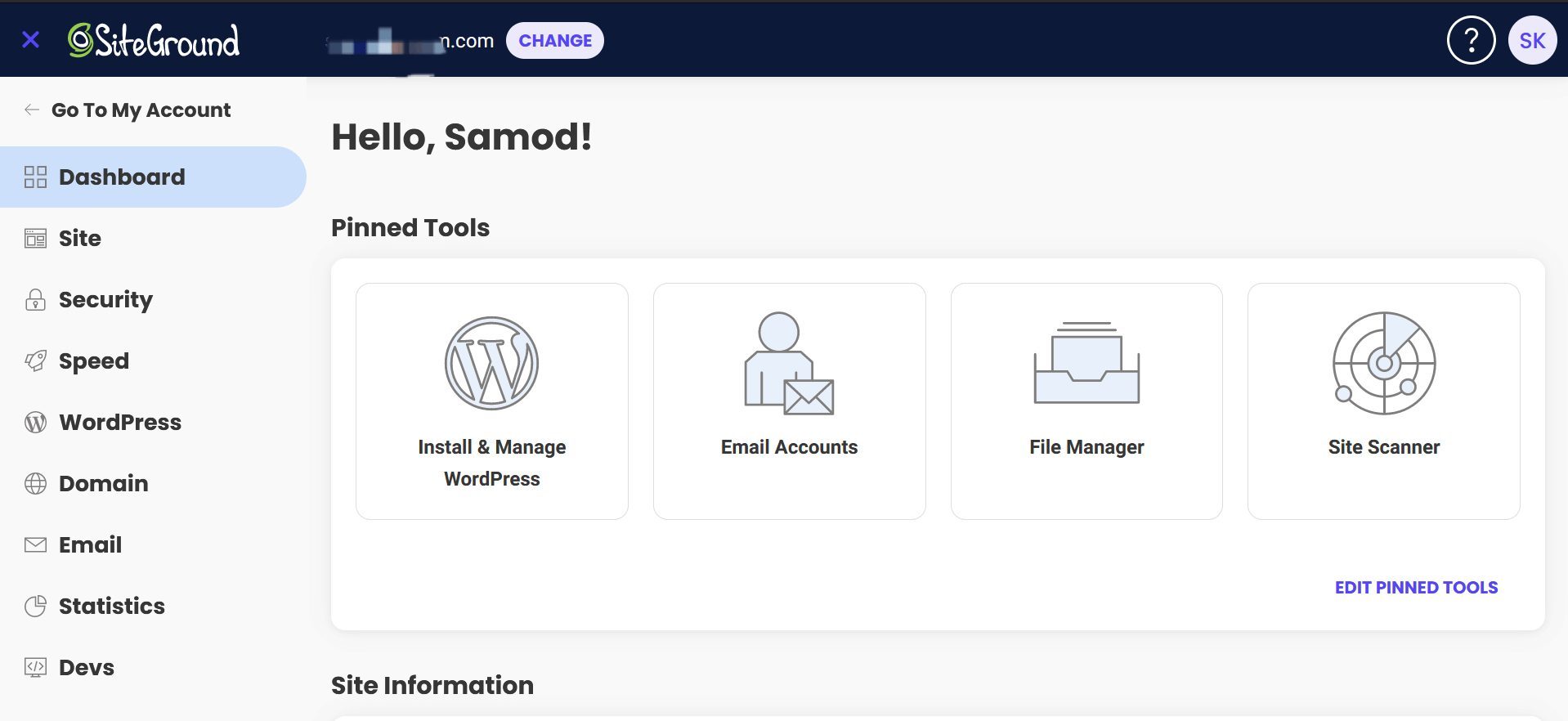 SiteGround Site Tools