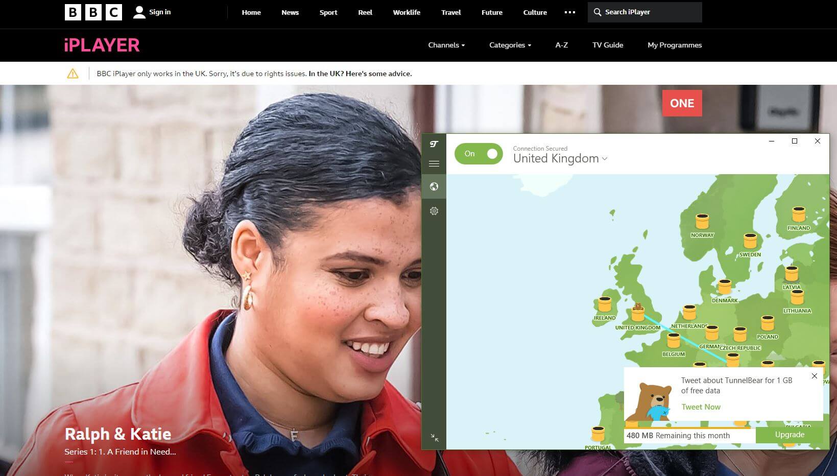 TunnelBear BBC iPlayer