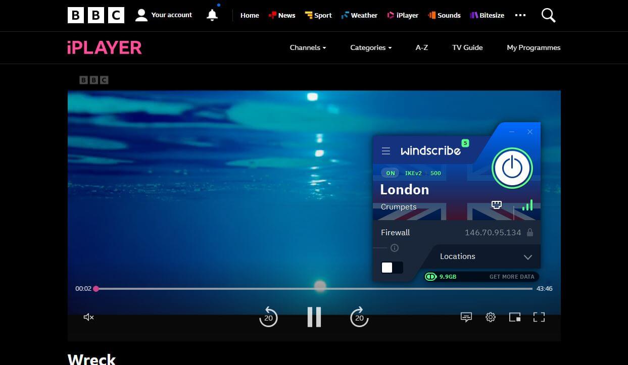 Windscribe BBC iPlayer