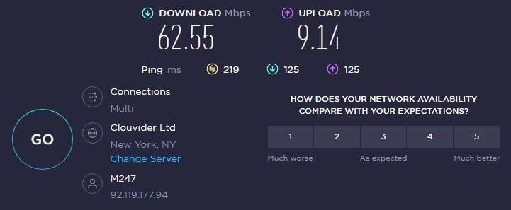 Windscribe US Speed