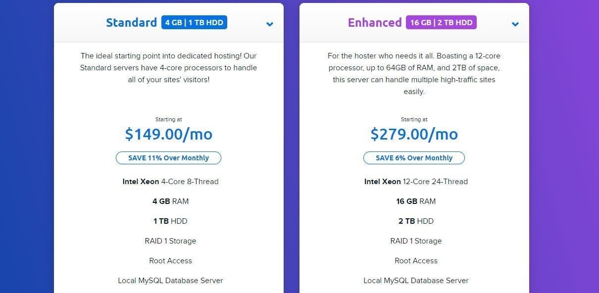 DreamHost Dedicated Hosting Plans