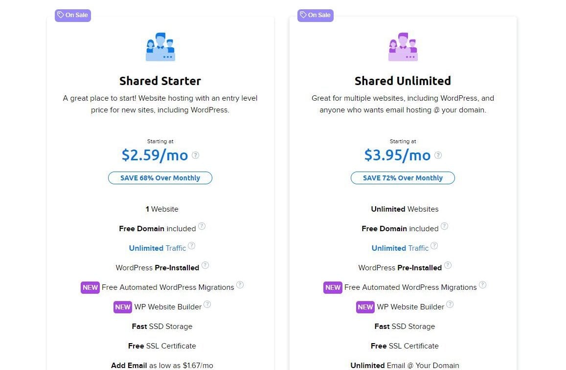 DreamHost Shared Hosting Plans