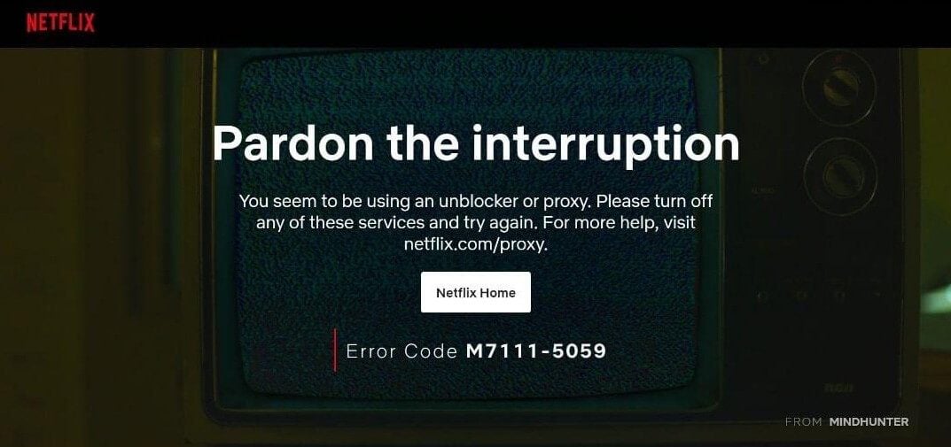 Error message Netflix
