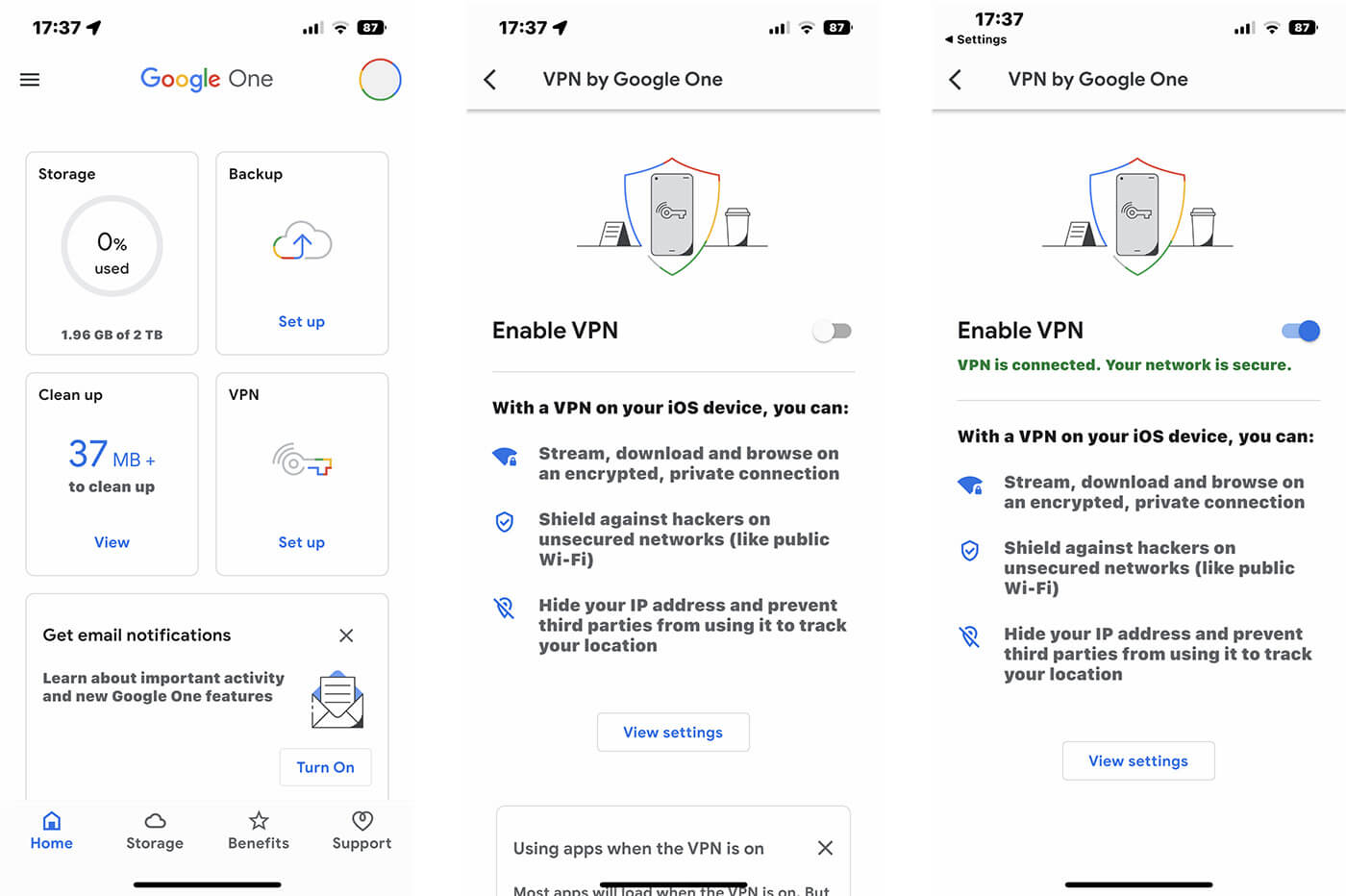 Google One VPN application