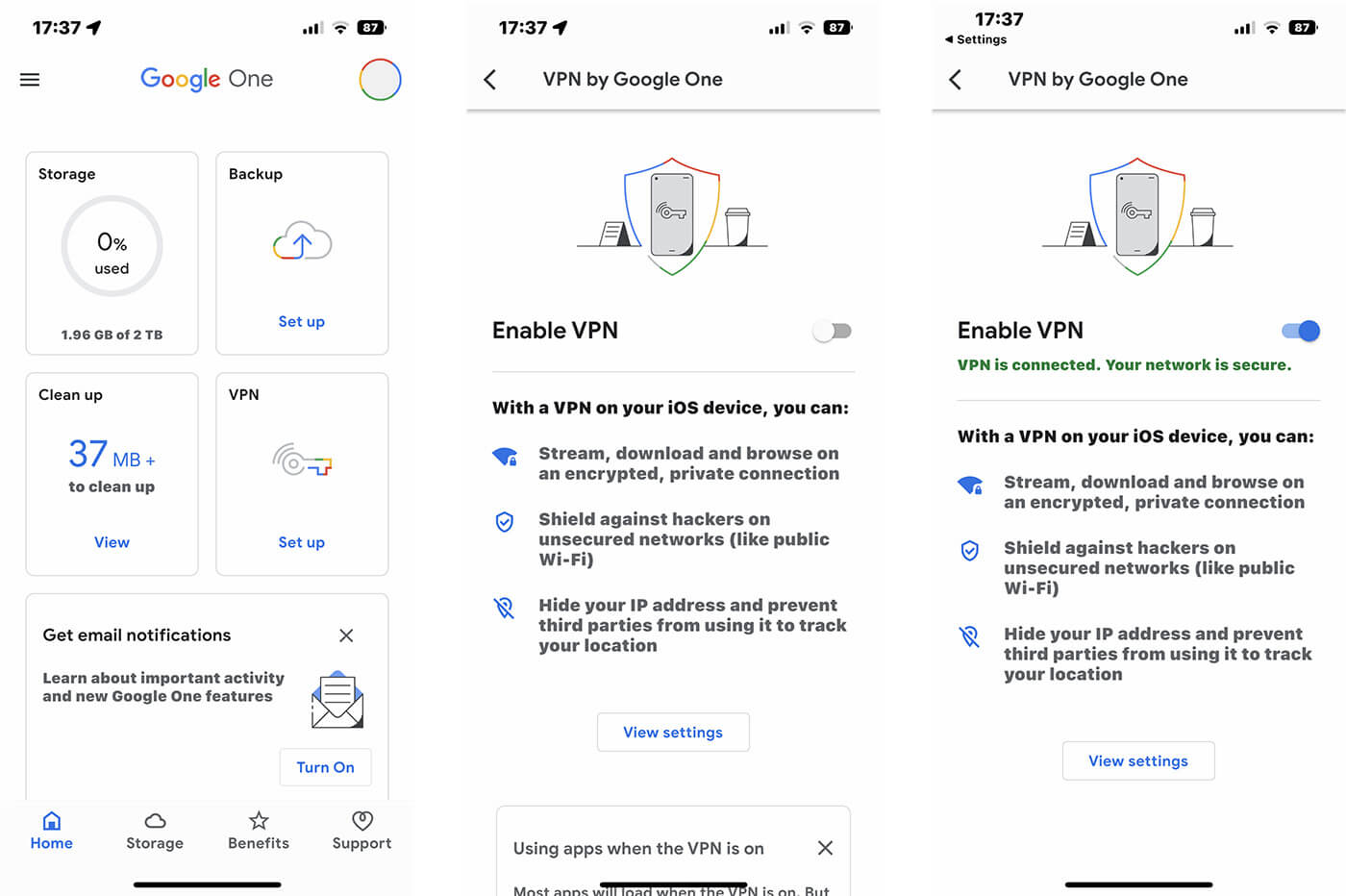 All Google One plans now have VPN and dark web report