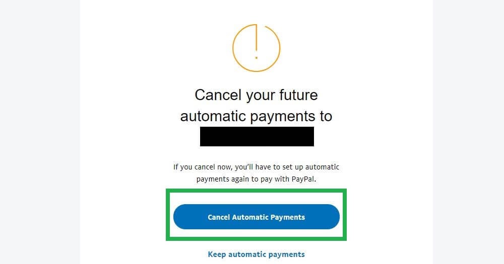 PayPal deshabilitar los pagos 2