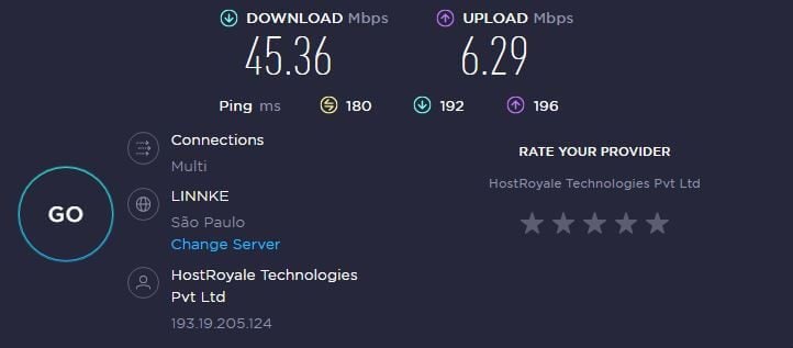 PrivadoVPN Brazil Speed