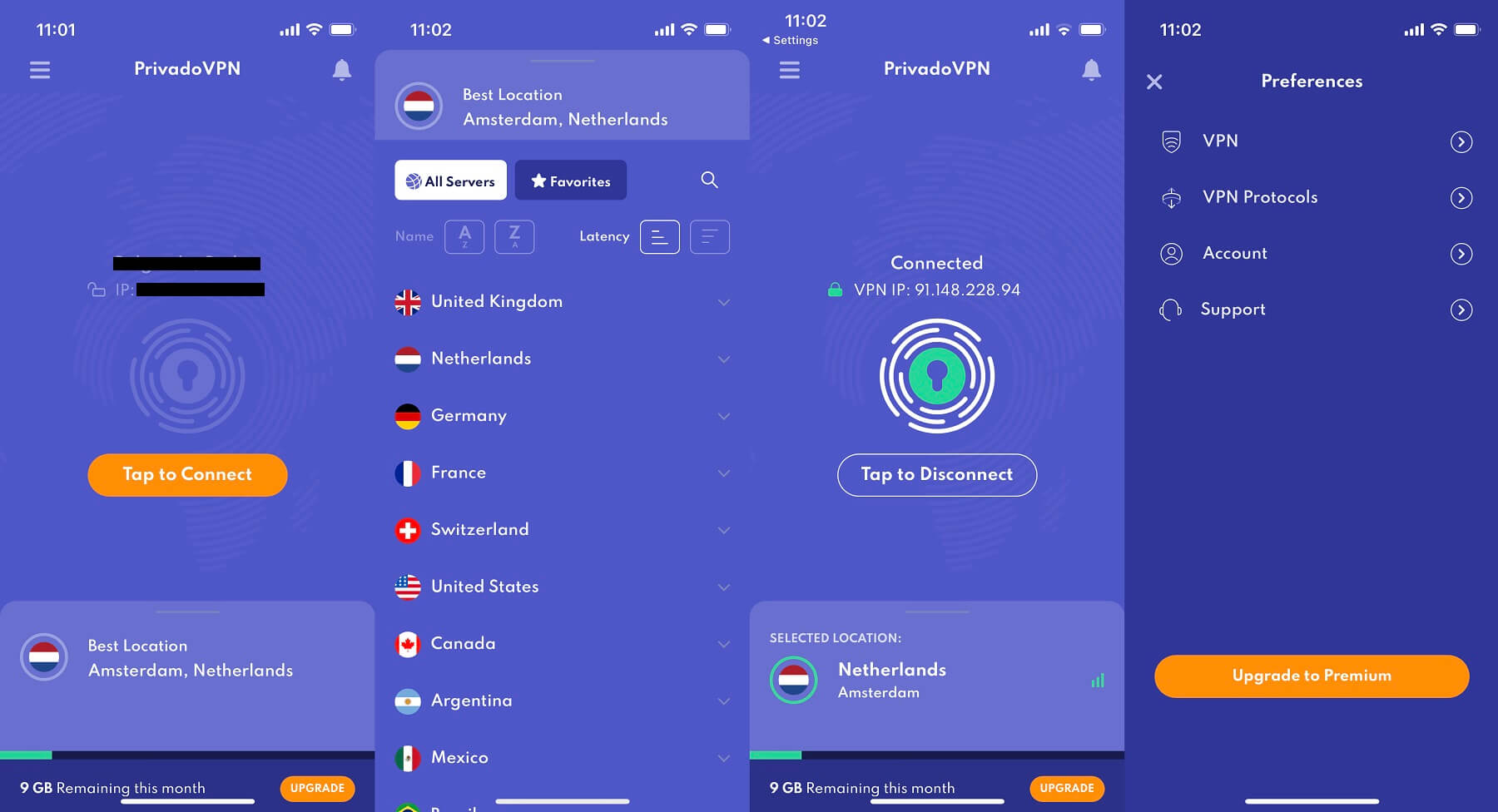 PrivadoVPN Mobile