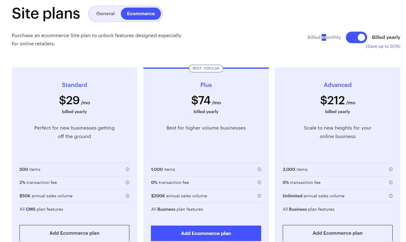 Webflow Pricing