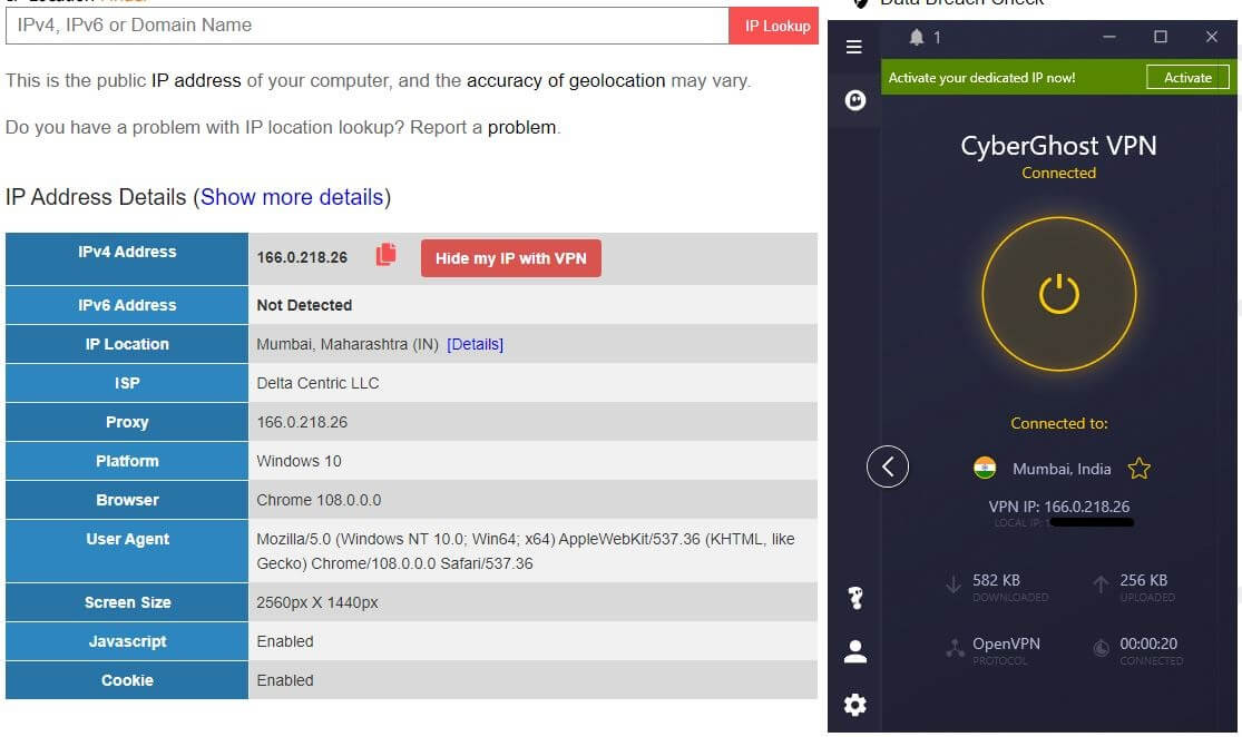 CyberGhost IPLocation