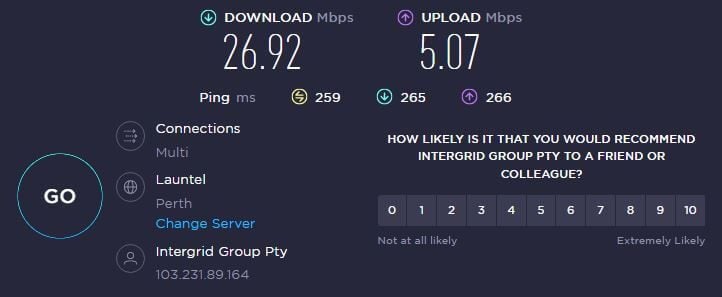 HMA VPN Australia Speed
