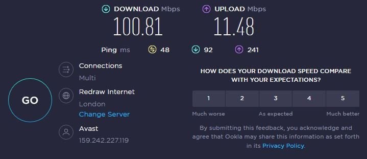 HMA VPN UK Speed