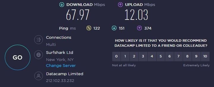 HMA VPN US Speed