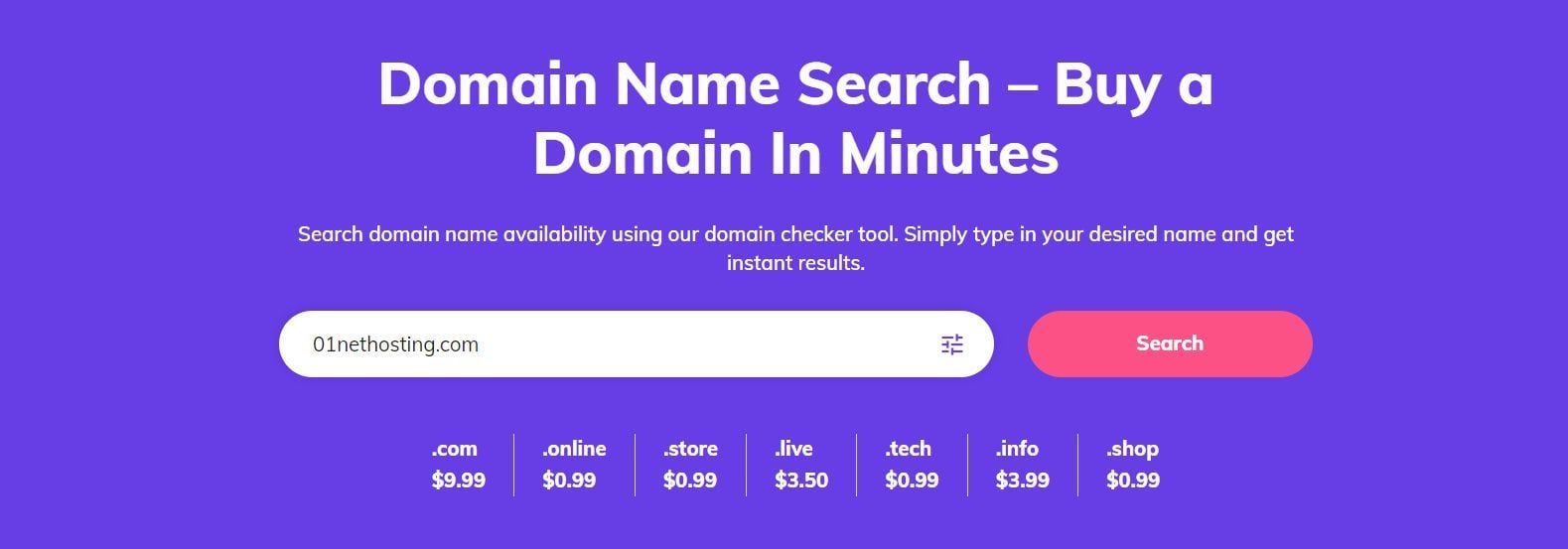 Hostinger Domain Name Search Tool