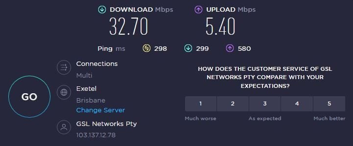 IPVanish Australia Speed