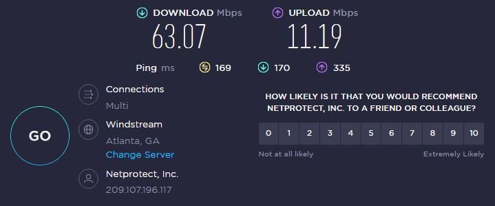 IPVanish US Speed