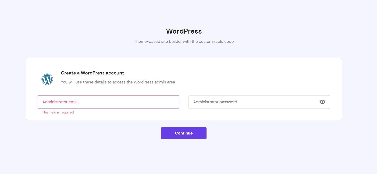 Installing WordPress - Creating Admin Account