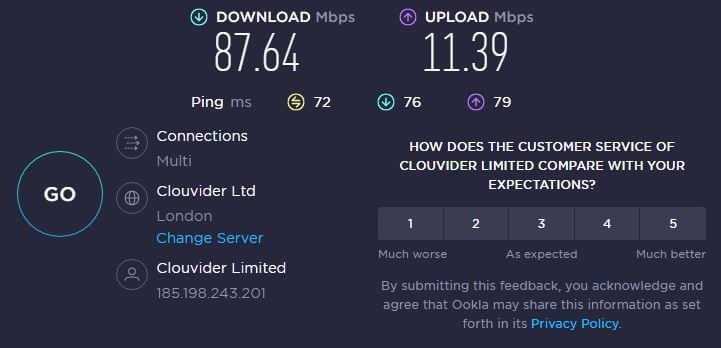 PureVPN UK Speed