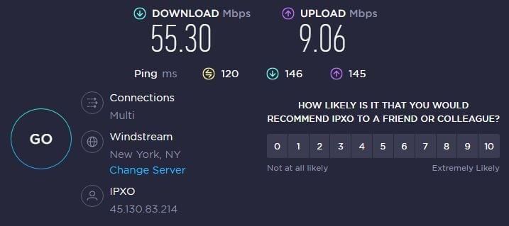 PureVPN US Speed