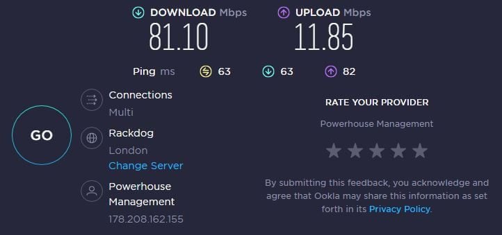 VyprVPN UK Speed