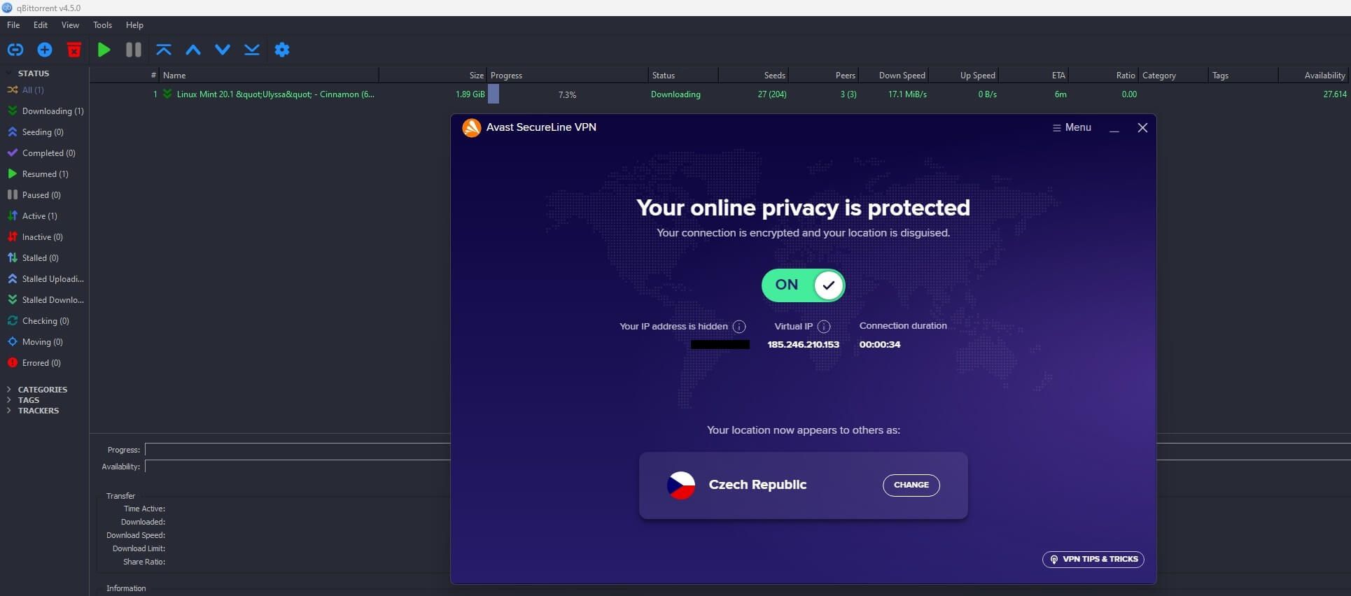 Avast Secureline VPN P2P