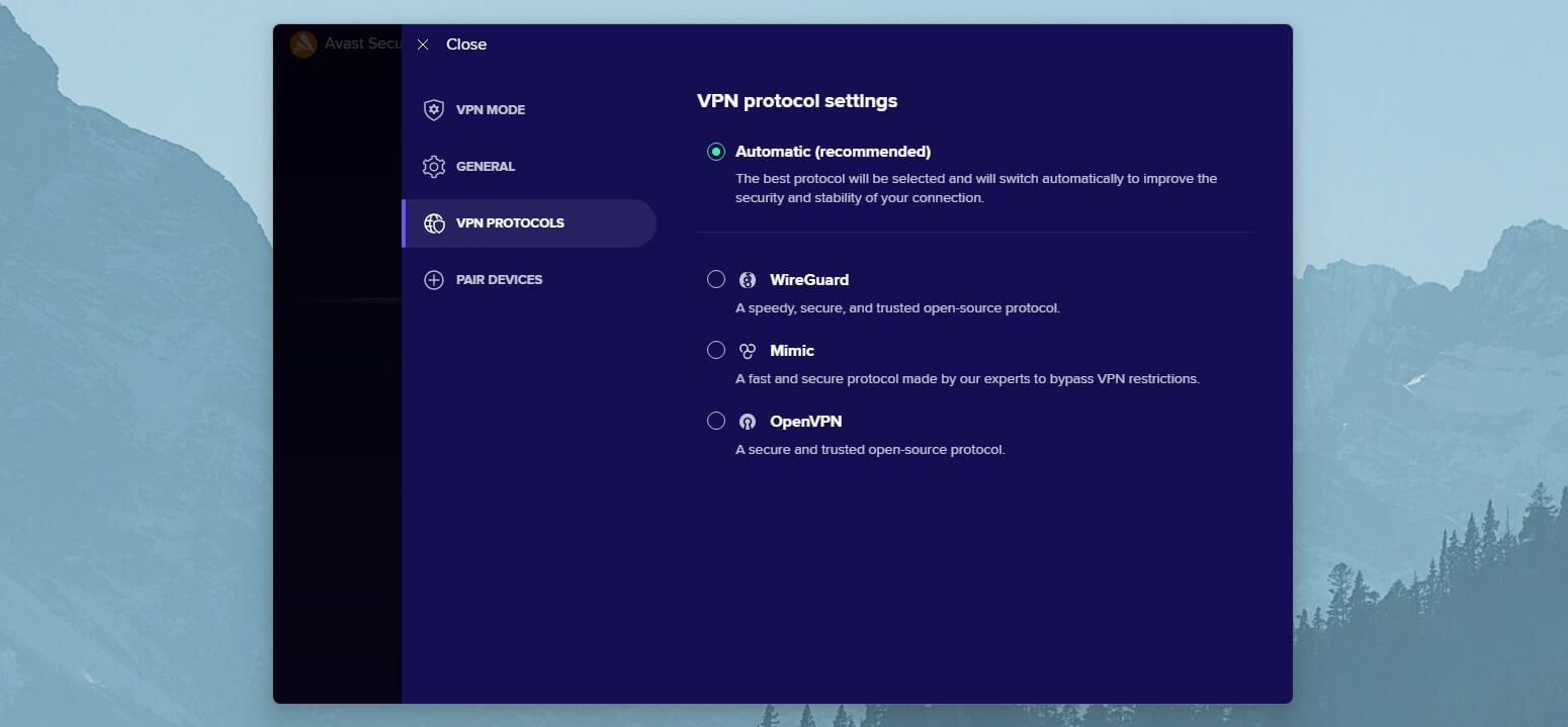 Avast SecureLine VPN Protocols