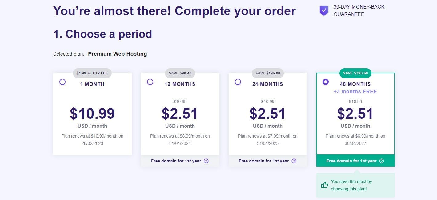 Choose a Subscription Period