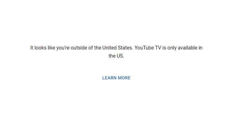 YouTube Error Message