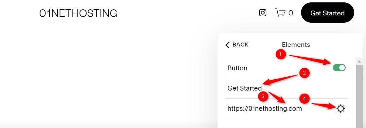 Add the Button Squarespace