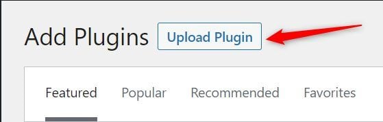 Click on Upload Plugin button