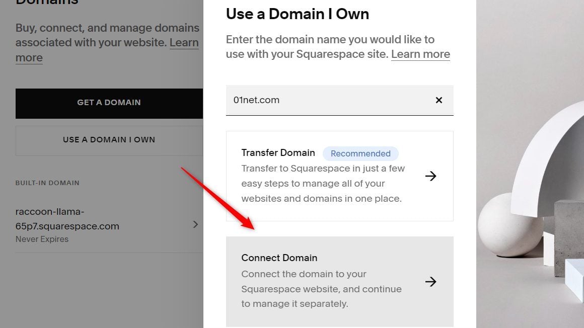 Connect Domain Squarespace