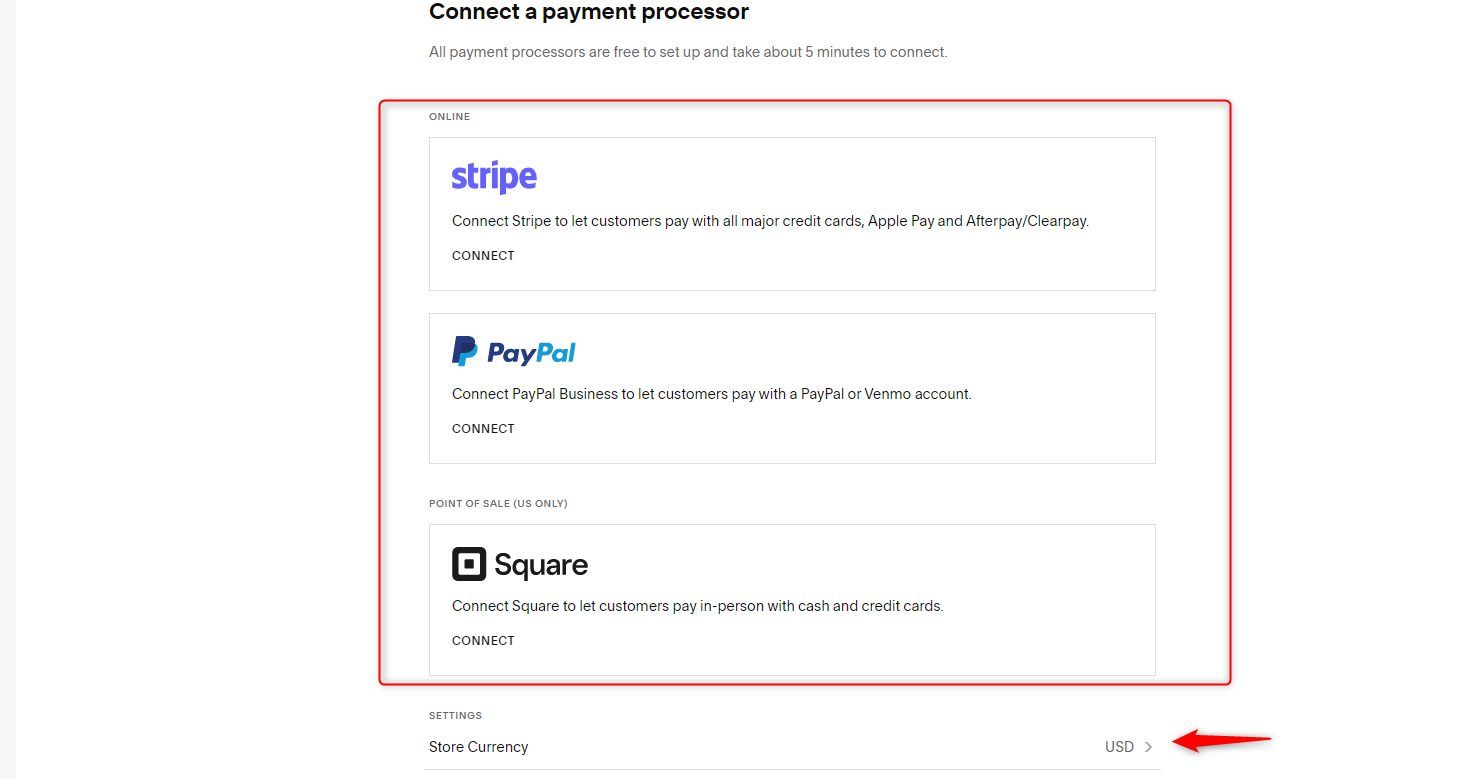 Connect a Payment Processor Squarespace