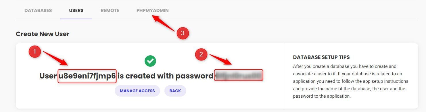 Copy Database User Name and Password Then Go To phpMyAdmin