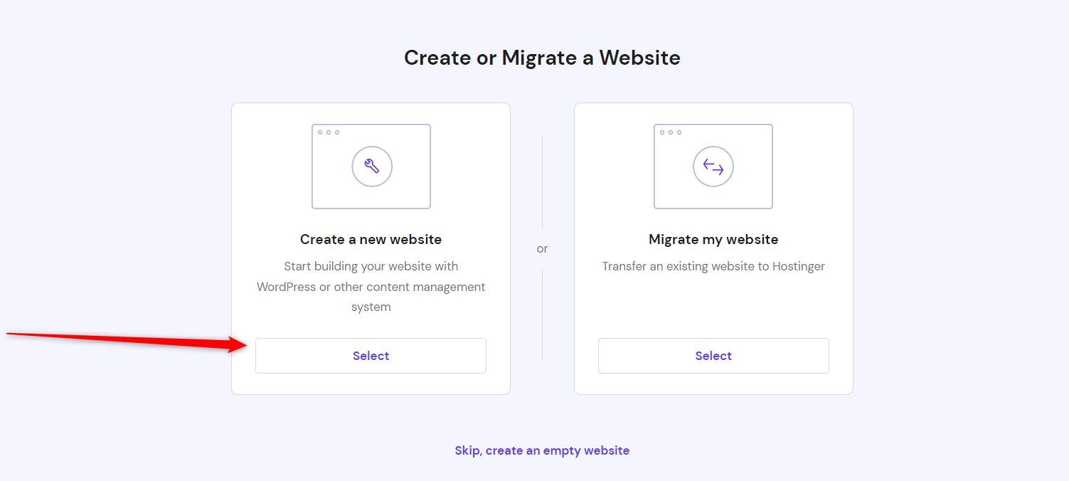 Create a New Website Hostinger