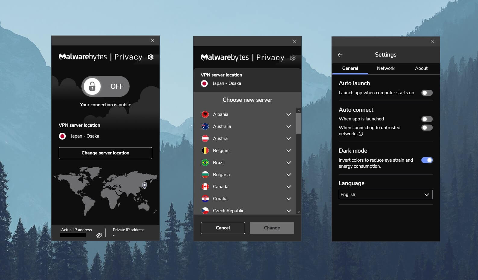แอพ Malwarebytes VPN Windows