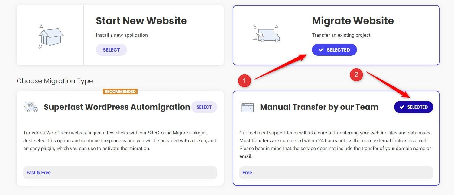 Manual Transfer by SiteGround Team