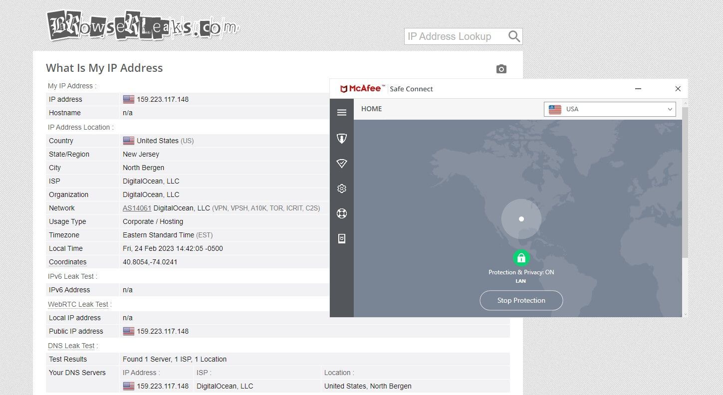 McAfee VPN IP Leak 2