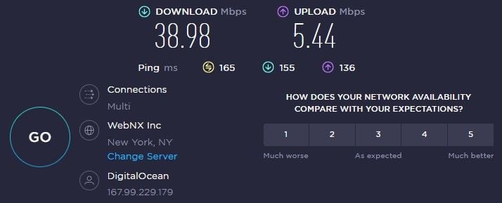 McAfee VPN US Speed
