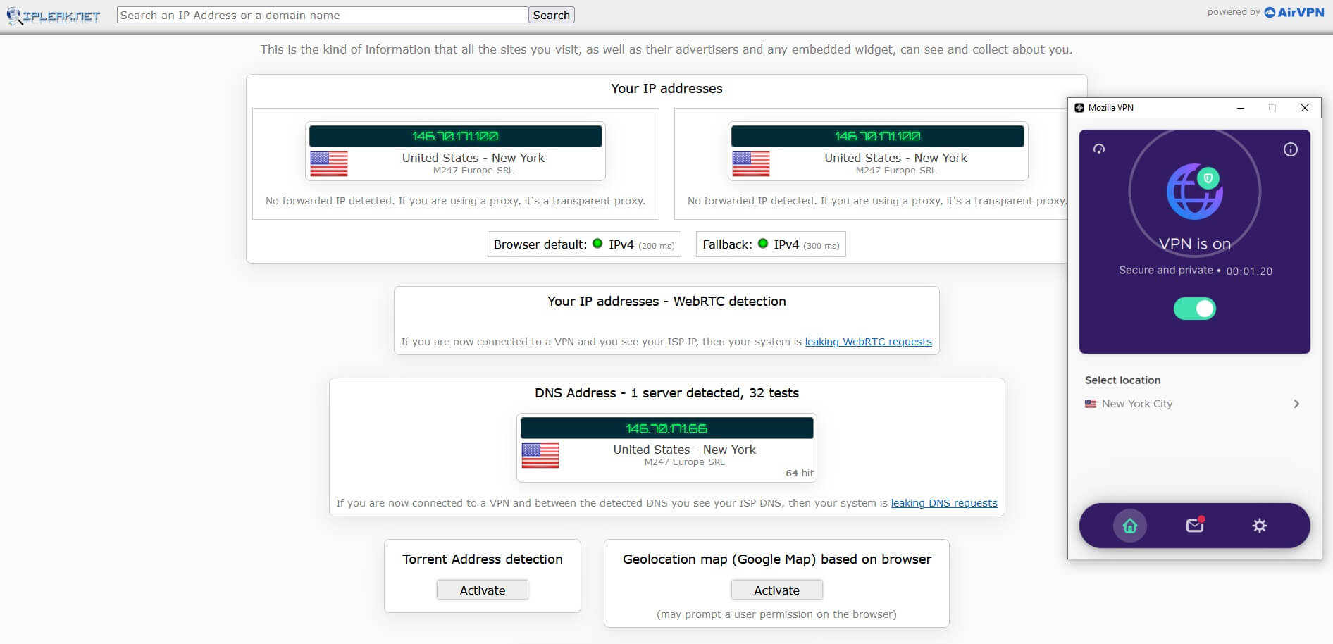 Mozilla VPN IP Leak 1