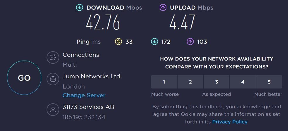 Mozilla VPN UK Speed.
