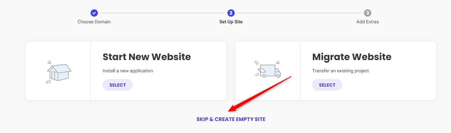 Skip and Create Empty Website