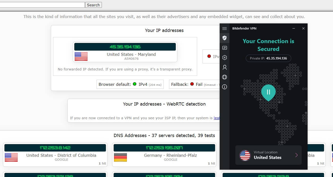 Bitdefender VPN IP Leak 1