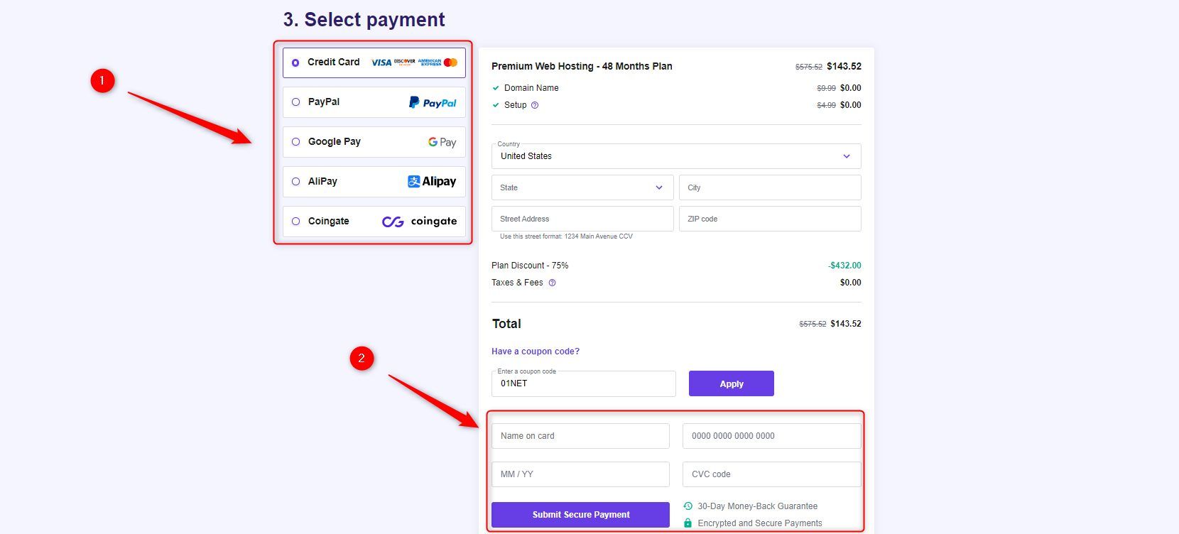 Hostinger Select Payment