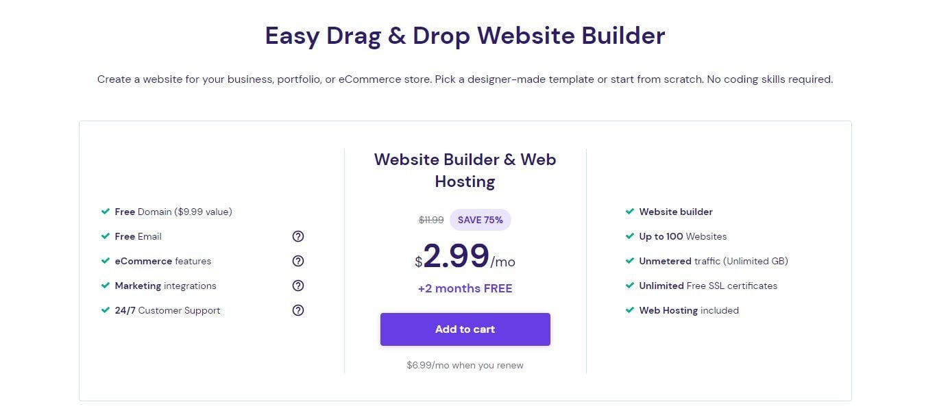 Hostinger Website Builder Plan