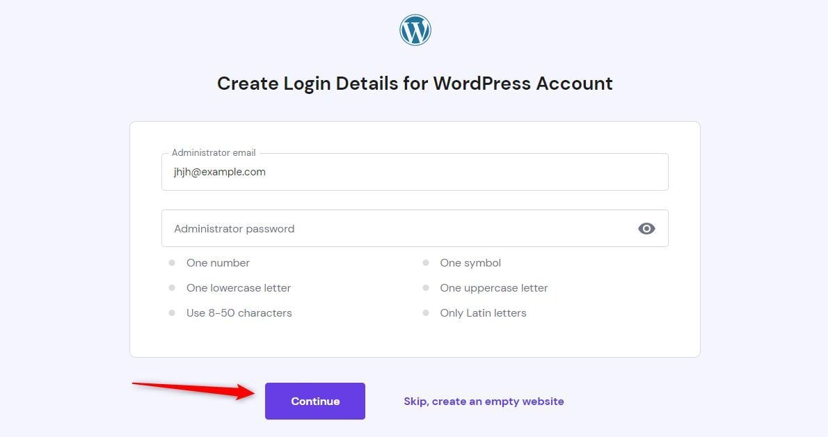 Hostinger WordPress Account Login Details