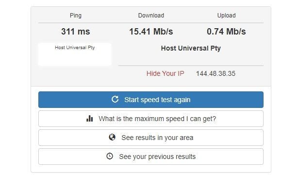 Urban VPN Australia Speed